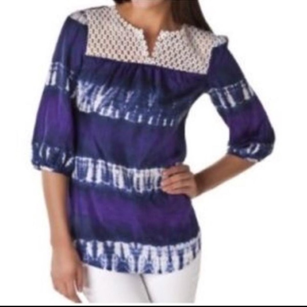 CALYPSO ST. BARTHE TARGET PURPLE TIE DYE SILK XS